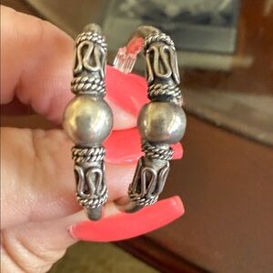 Vintage Handmade 1 inch Hoop Earrings